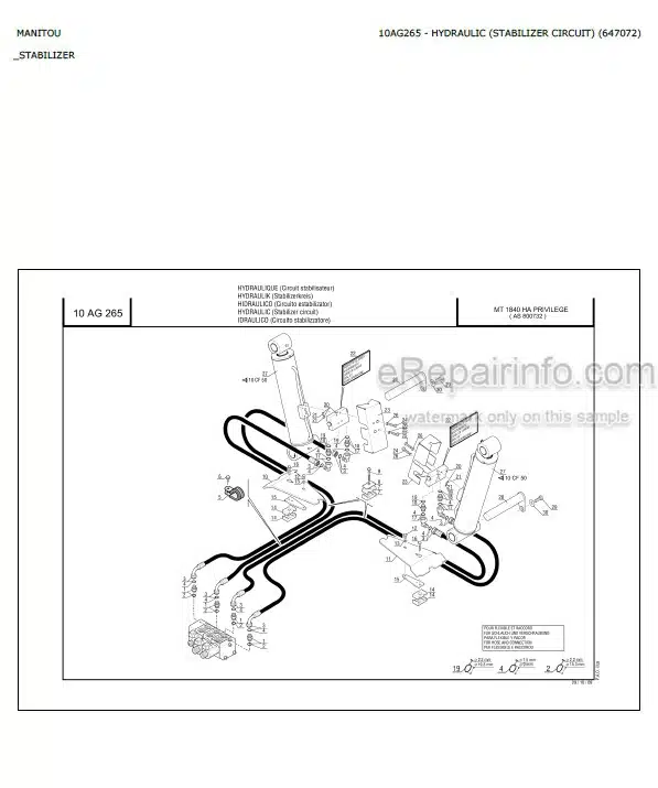 Photo 5 - Manitou MT1440HA MT1840HA Privilege Parts Catalog Telescopic Handler