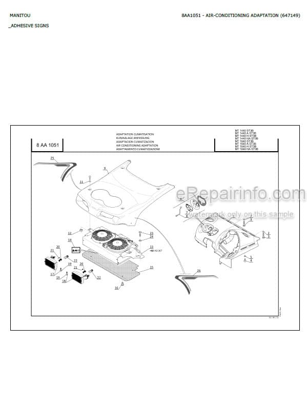 Photo 7 - Manitou MT1440HA MT1840HA ST3B Parts Catalog Telescopic Handler