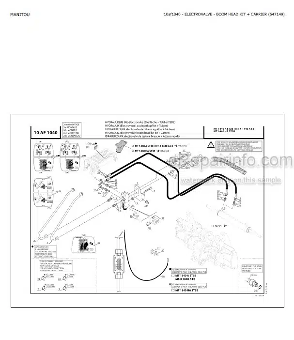 Photo 5 - Manitou MT1440HA MT1840HA ST3B Parts Catalog Telescopic Handler