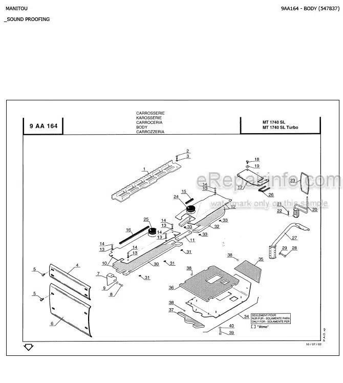 Photo 4 - Manitou MT1740SL MT1740SL Turbo S2 Parts Catalog Telescopic Handler