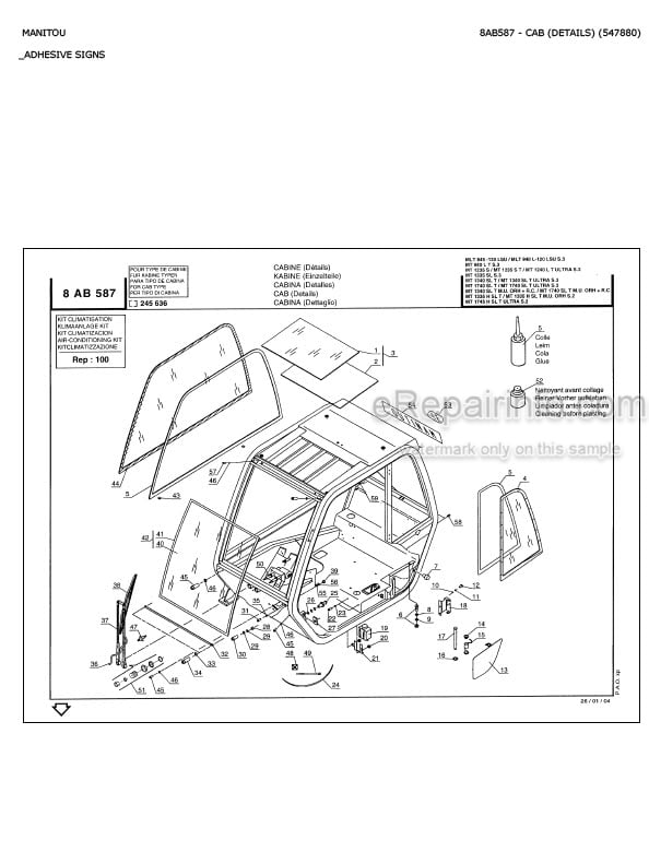 Photo 4 - Manitou MT1745H MT1335H SL Turbo Serie 2 E2 Parts Catalog Telescopic Handler