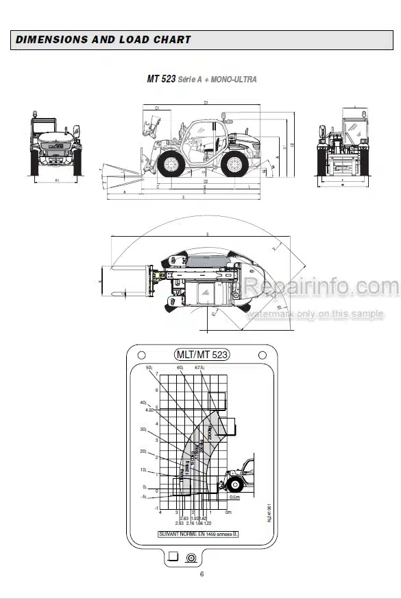 Photo 4 - Manitou MT523 MLT523 Turbo Serie A Repair Manual Telescopic Handler