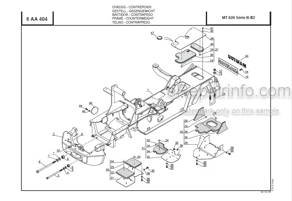 Photo 6 - Manitou MT625 MT-X625 Turbo Serie 2-E3 Parts Catalog Telescopic Handler