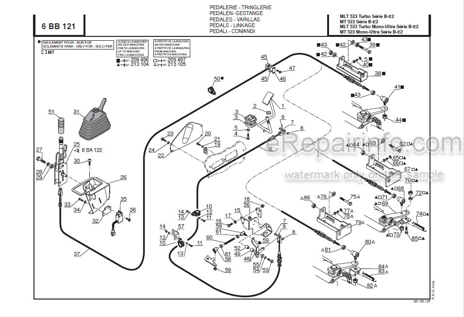 Photo 4 - Manitou MT523 MT620 MLT523 Turbo Mono-Ultra Serie B-E2 Parts Catalog Telescopic Handler
