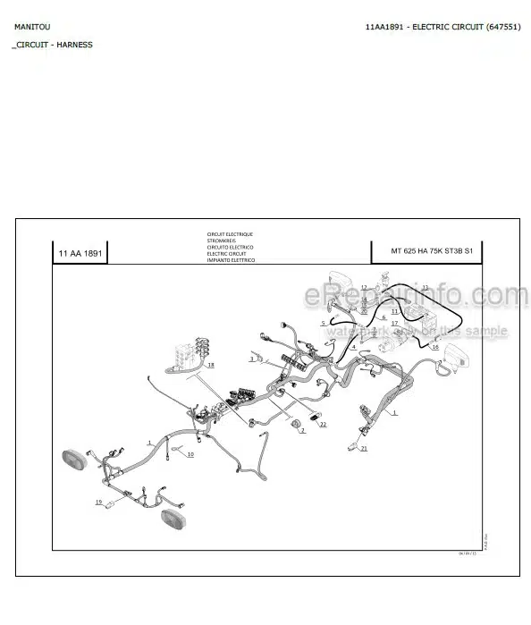 Photo 4 - Manitou MT625HA 75K ST3B S1 Parts Catalog Telescopic Handler