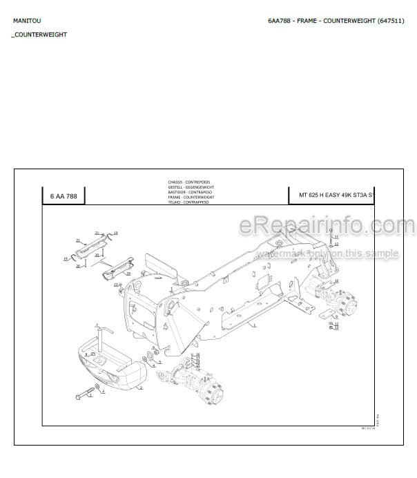 Photo 11 - Manitou MT625H Easy 49K ST3A S1 Parts Catalog Telescopic Handler