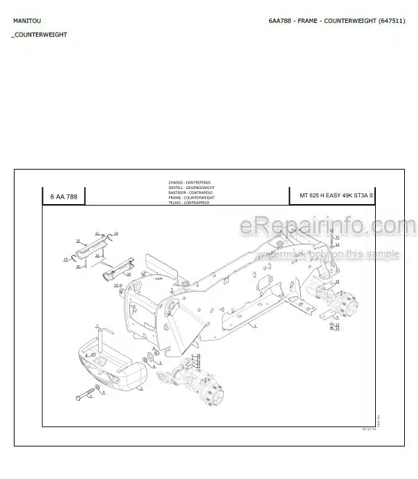 Photo 6 - Manitou MT625H Easy 49K ST3A S1 Parts Catalog Telescopic Handler