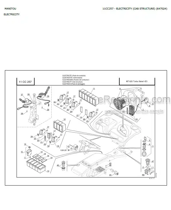 Photo 5 - Manitou MT625 Turbo Serie 1 E3 Parts Catalog Telescopic Handler