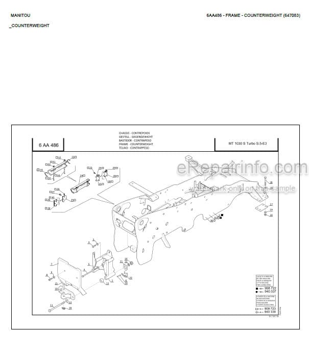 Photo 6 - Manitou MT732 MT932 MT1030S Turbo S5 E3 Parts Catalog Telescopic Handler