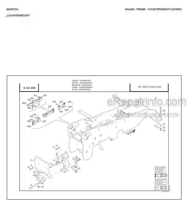 Photo 8 - Manitou MT732 MT932 MT1030S Turbo S5 E3 Parts Catalog Telescopic Handler