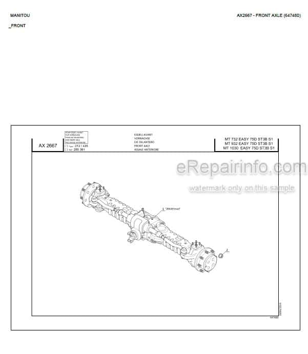 Photo 3 - Manitou MT732 MT932 MT1030 Easy 75D ST3B S1 Parts Catalog Telescopic Handler