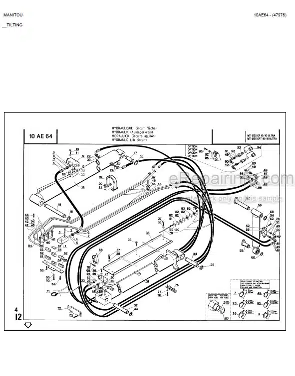 Photo 3 - Manitou MT930CP MT930CPT MT1235CP MT1235CPT 10-10 Ultra Parts Catalog Telescopic Handler