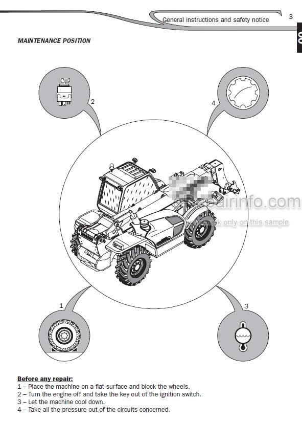 Photo 4 - Manitou MTX1235ST MTX1440SLT MTX1740SLT Serie 3E3 4-E3 Repair Manual Telescopic Handler