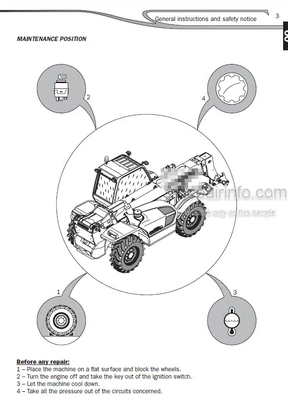 Photo 4 - Manitou MTX1235ST MTX1440SLT MTX1740SLT Serie 3E3 4-E3 Repair Manual Telescopic Handler
