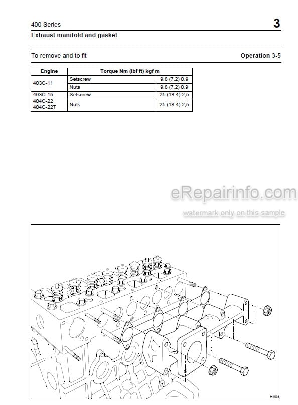 Photo 11 - Manitou Perkins Serie 400 Repair Manual Engine