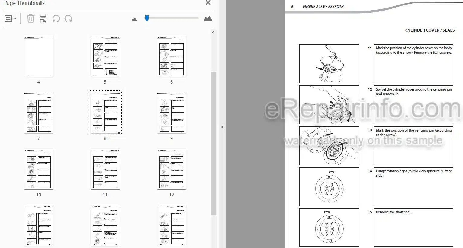 Photo 3 - Manitou Rexroth A2FM Repair Manual Hydrostatic Motor