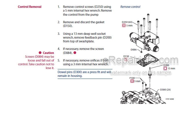 Photo 7 - Manitou Rexroth A10VG Repair Manual Hydrostatic Pump
