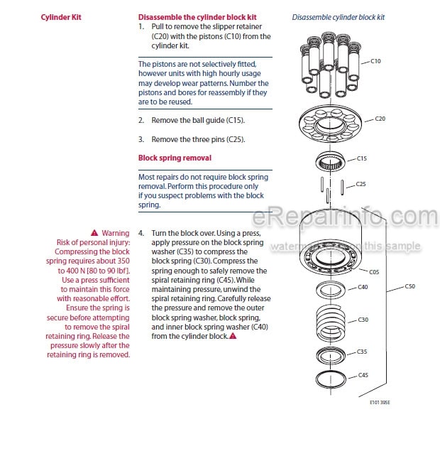 Photo 3 - Manitou Sauer Danfoss H1-045 H1-053 H1-060 H1-068 Repair Manual Hydrostatic Pump