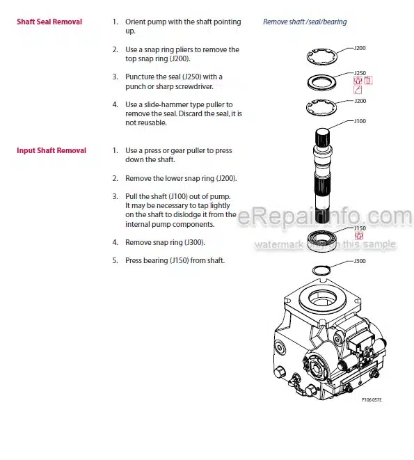 Photo 1 - Manitou Sauer Danfoss H1-069 H1-078 H1-089 H1-100 H1-115 H1-130 H1-147 H1-165 Repair Manual Hydrostatic Pump