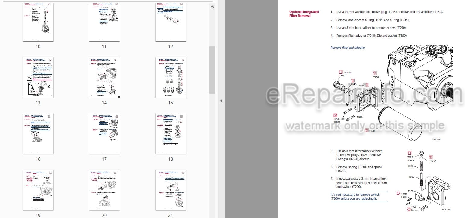 Photo 3 - Manitou Sauer Danfoss H1-069 H1-078 H1-089 H1-100 H1-115 H1-130 H1-147 H1-165 Repair Manual Hydrostatic Pump