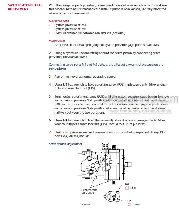 Photo 3 - Manitou Sauer Danfoss Series 40 MPV046 Repair Manual Hydrostatic Pump