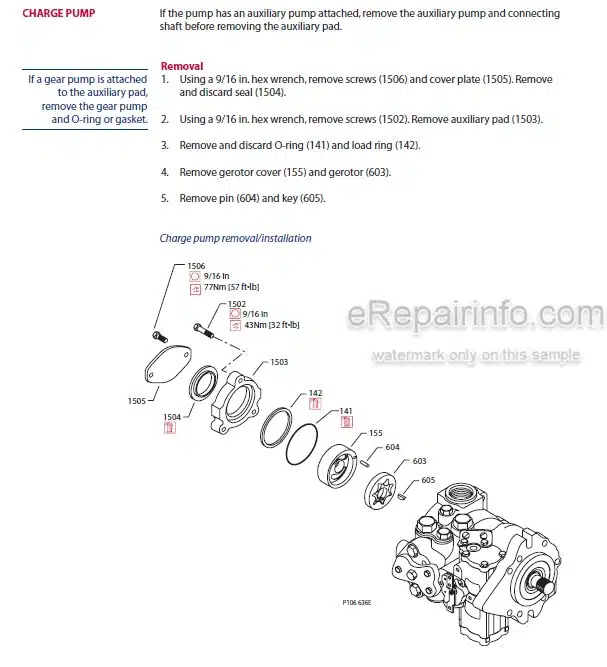 Photo 7 - Manitou Sauer Danfoss H1-045 H1-053 H1-060 H1-068 Repair Manual Hydrostatic Pump