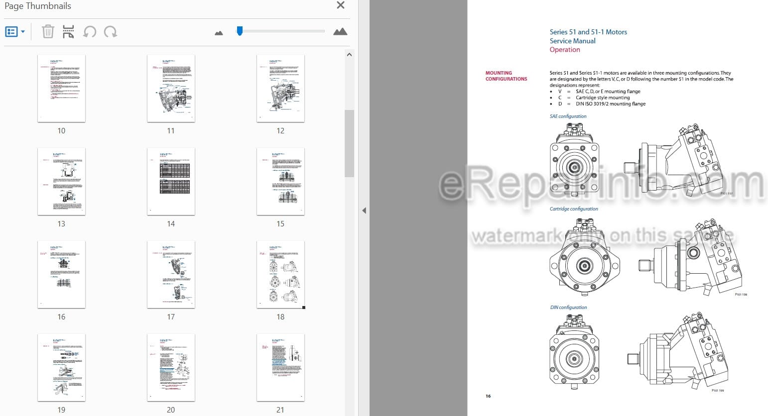Photo 3 - Manitou Sauer Danfoss Series 51 51-1 Repair Manual Bent Axis Motor