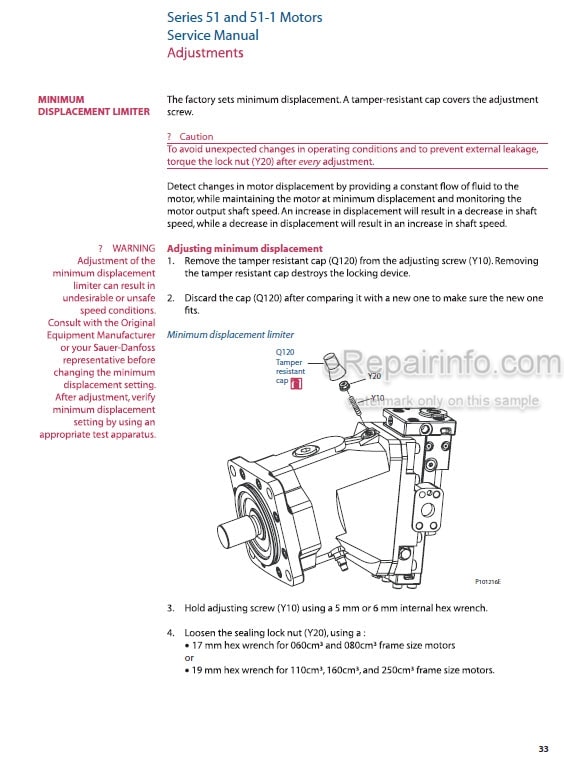 Photo 5 - Manitou Sauer Danfoss Series 51 51-1 Repair Manual Bent Axis Motor
