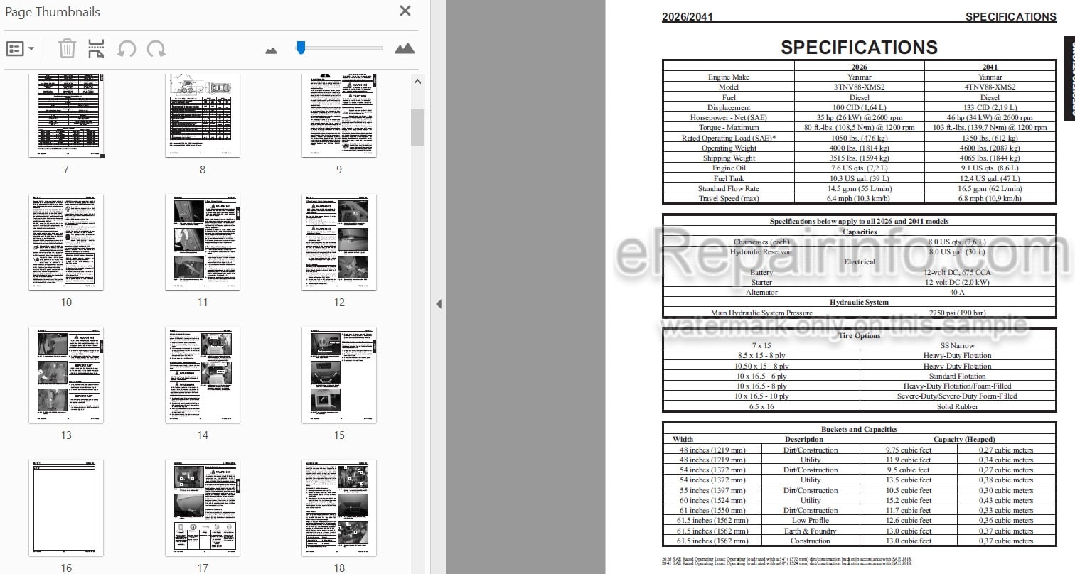 Photo 4 - Mustang 2026 2041 Service Manual Skid Steer Loader
