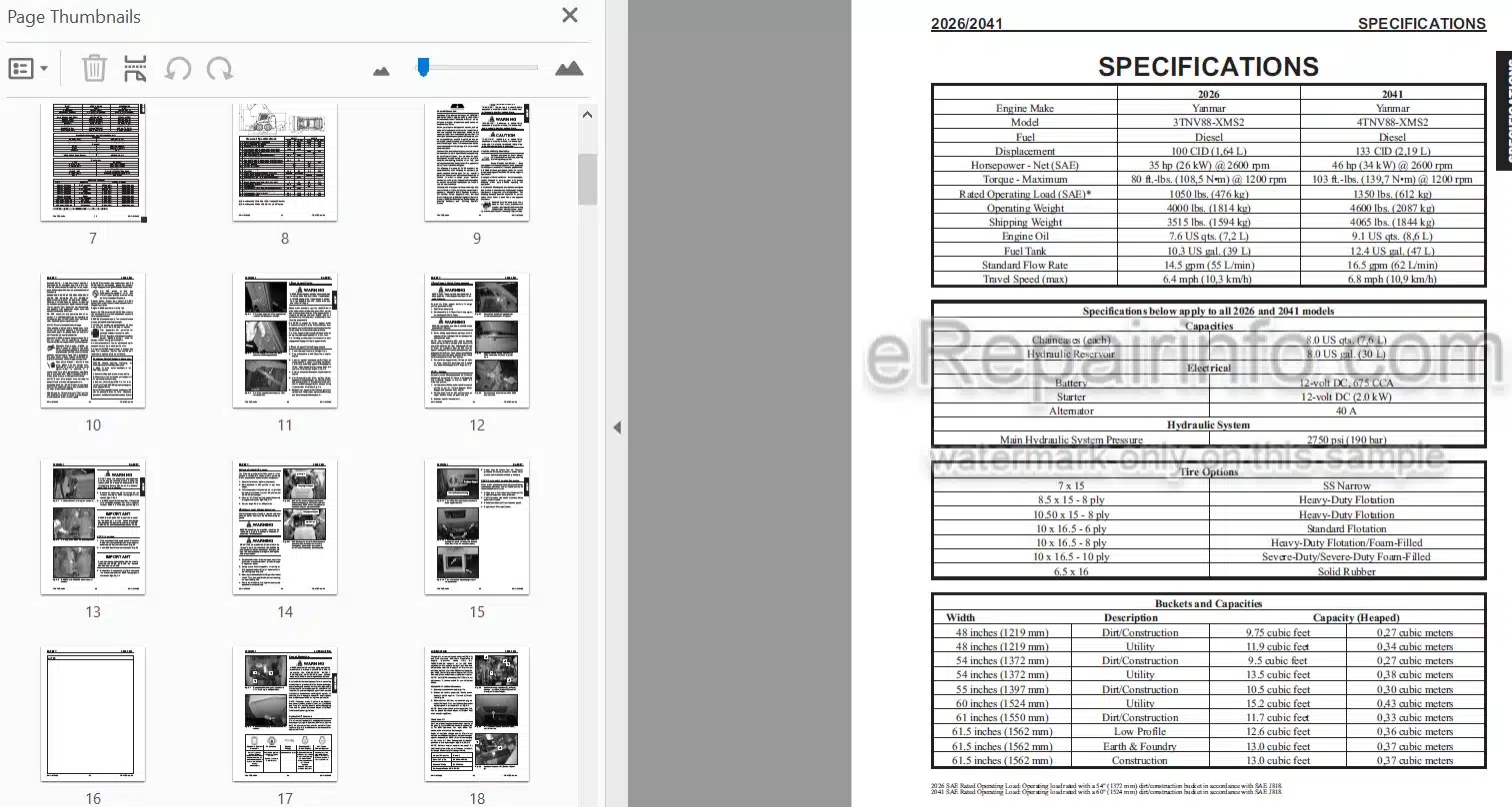 Photo 4 - Mustang 2026 2041 Service Manual Skid Steer Loader