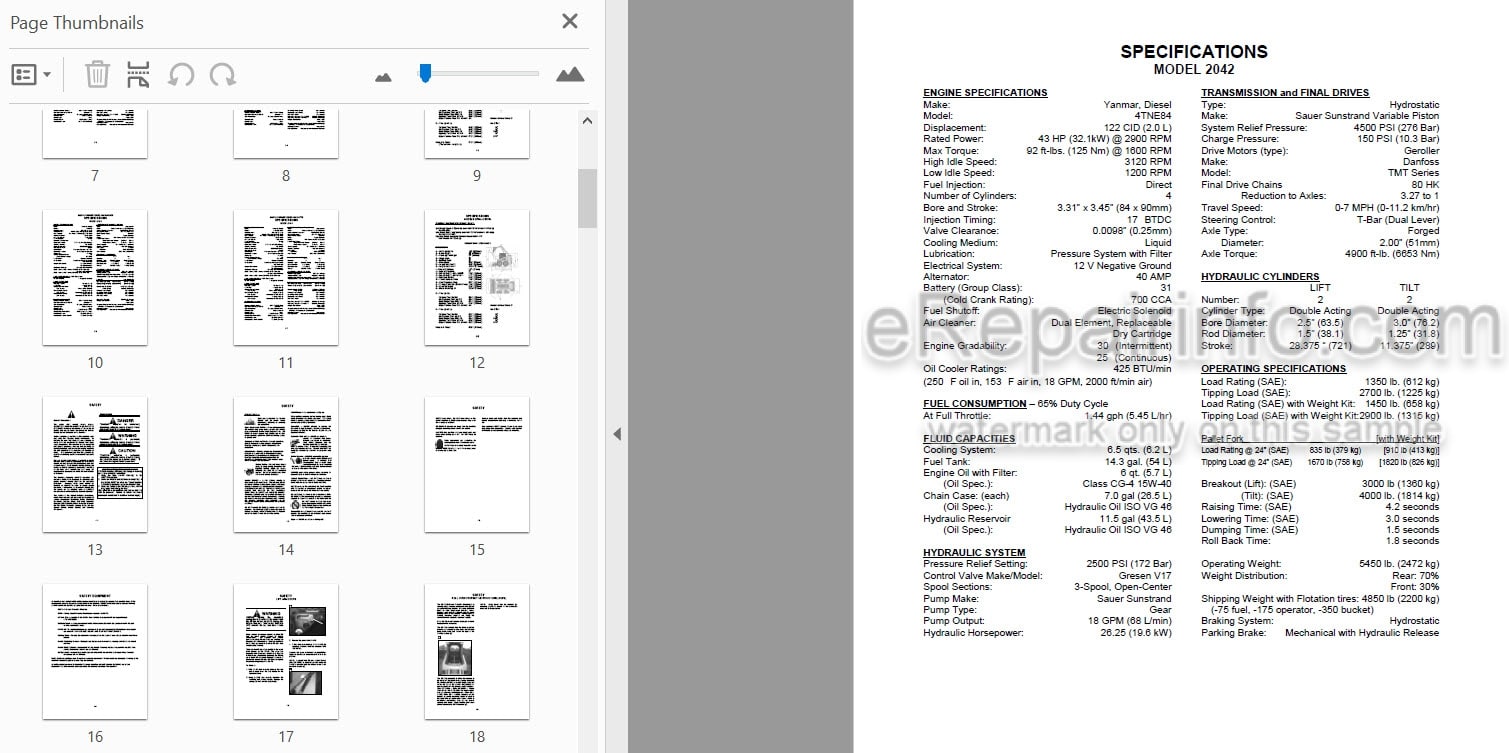 Photo 4 - Mustang 2042 2044 2054 Service Manual Skid Steer Loader