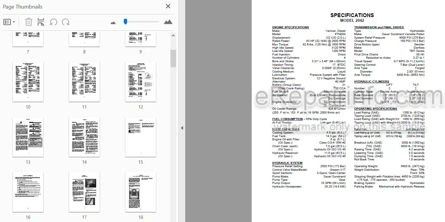 Photo 4 - Mustang 2042 2044 2054 Service Manual Skid Steer Loader