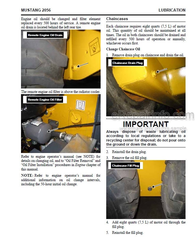 Photo 5 - Mustang 2056 Service Manual Skid Steer Loader