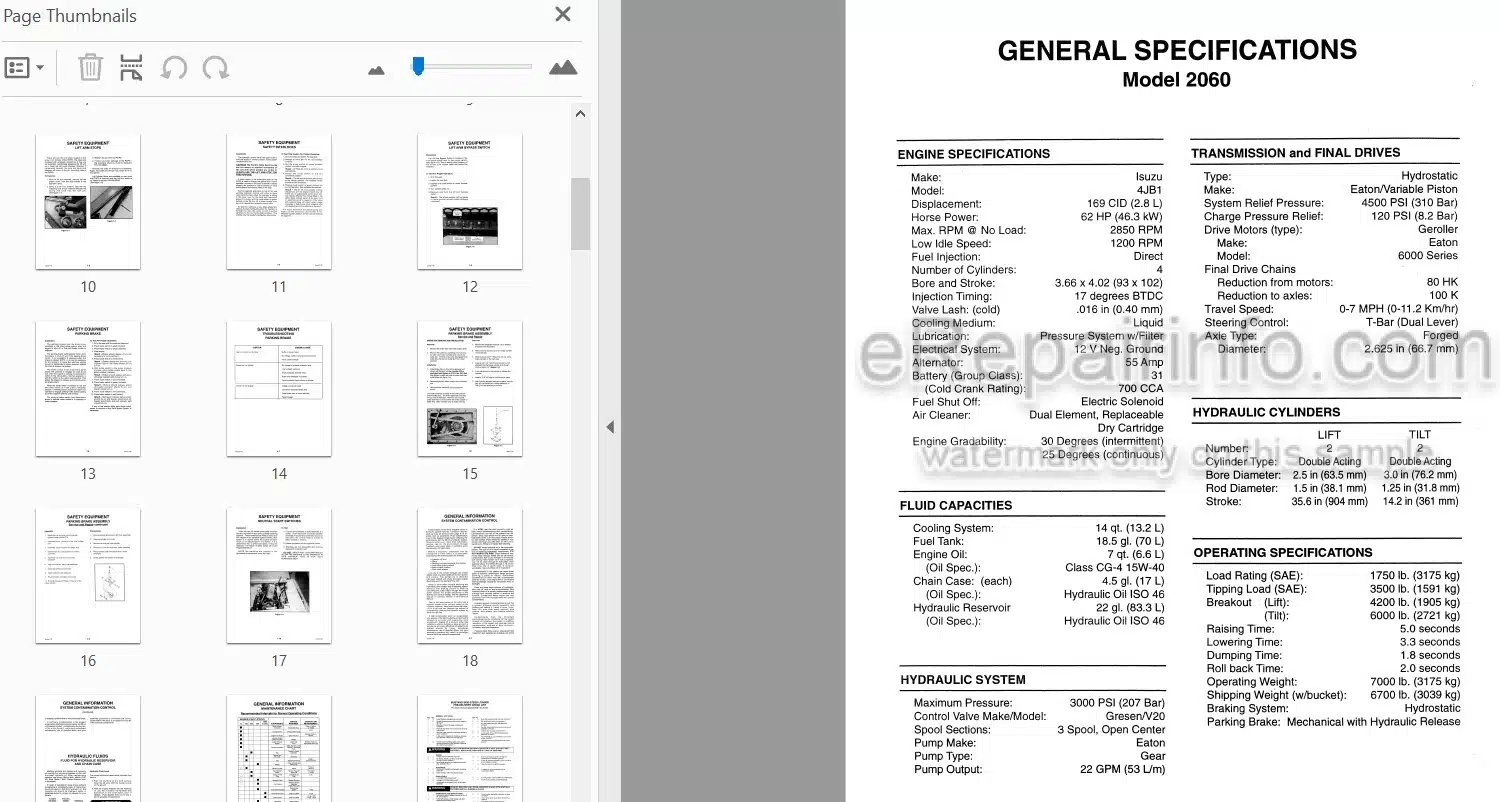 Photo 4 - Mustang 2060 2070 Service Manual Skid Steer Loader