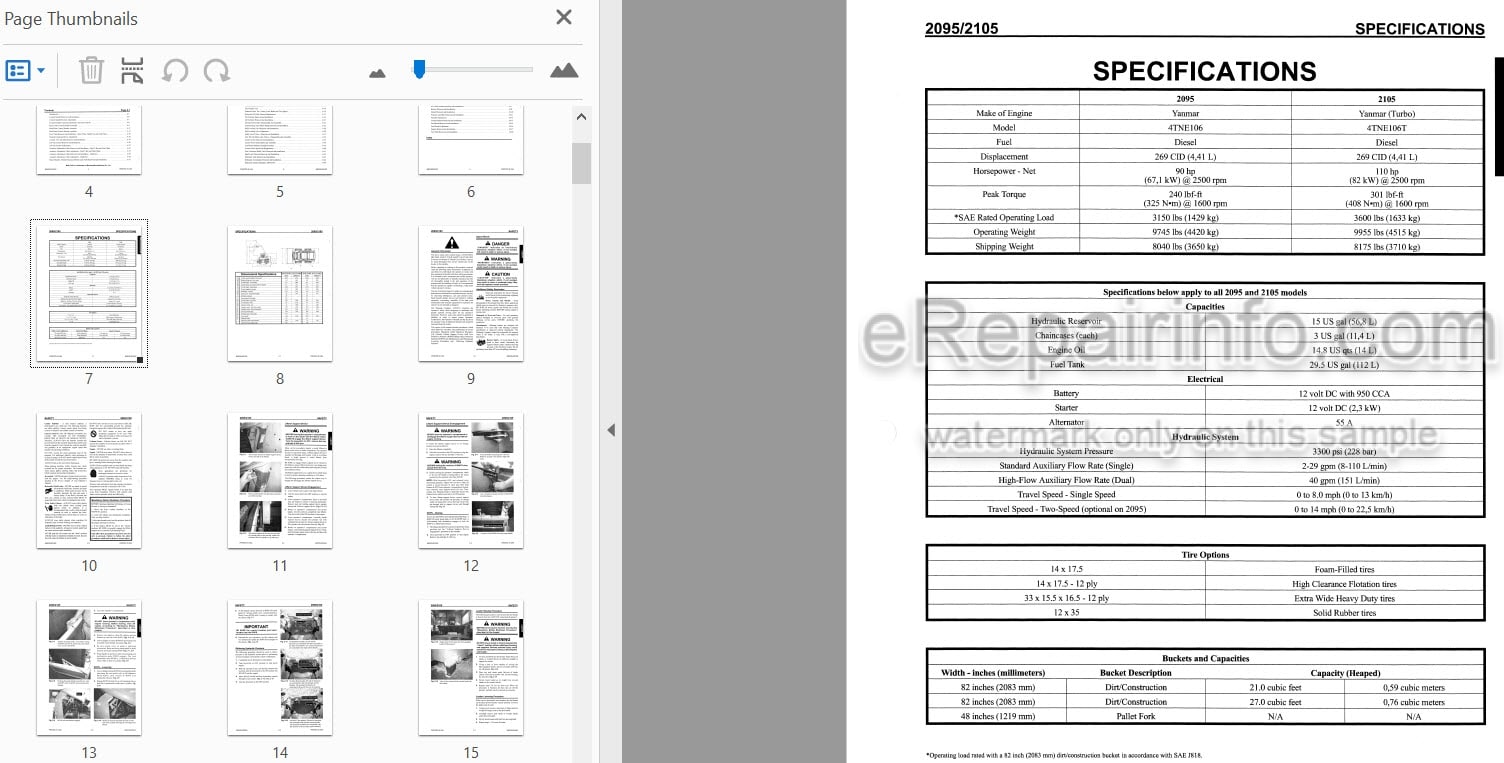 Photo 3 - Mustang 2095 2105 Service Manual Skid Steer Loader