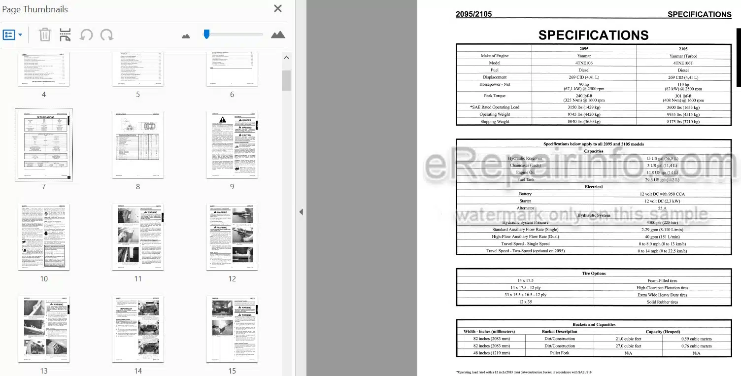 Photo 3 - Mustang 2095 2105 Service Manual Skid Steer Loader