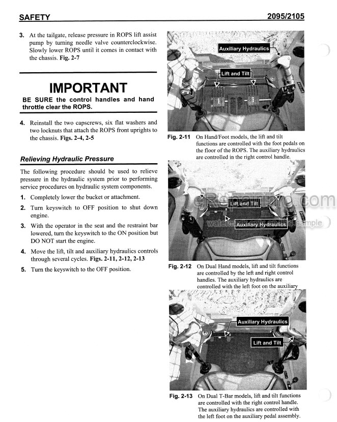 Photo 1 - Mustang 2095 2105 Service Manual Skid Steer Loader
