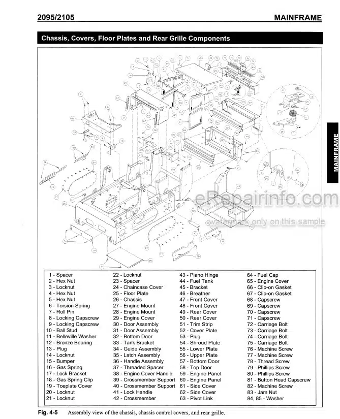 Photo 5 - Mustang 2095 2105 Service Manual Skid Steer Loader