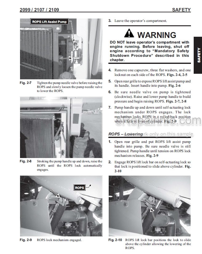 Photo 2 - Mustang 2099 2107EU 2109 Service Manual Skid Steer Loader