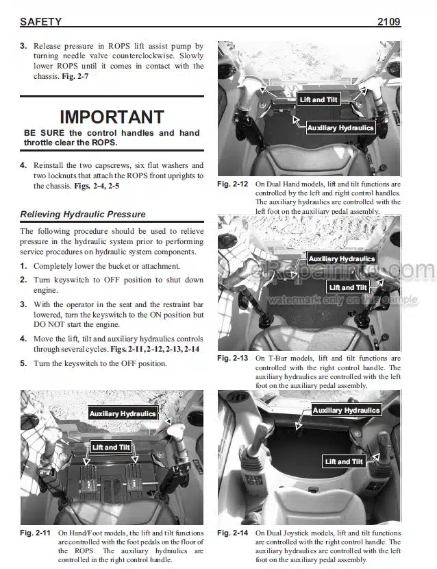 Photo 8 - Mustang 2109 Service Manual Skid Steer Loader