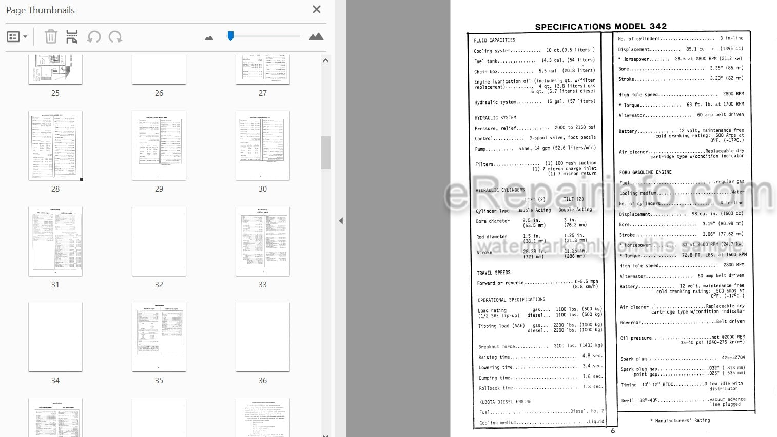 Photo 4 - Mustang 332 342 442 552 Service Manual Skid Steer Loader
