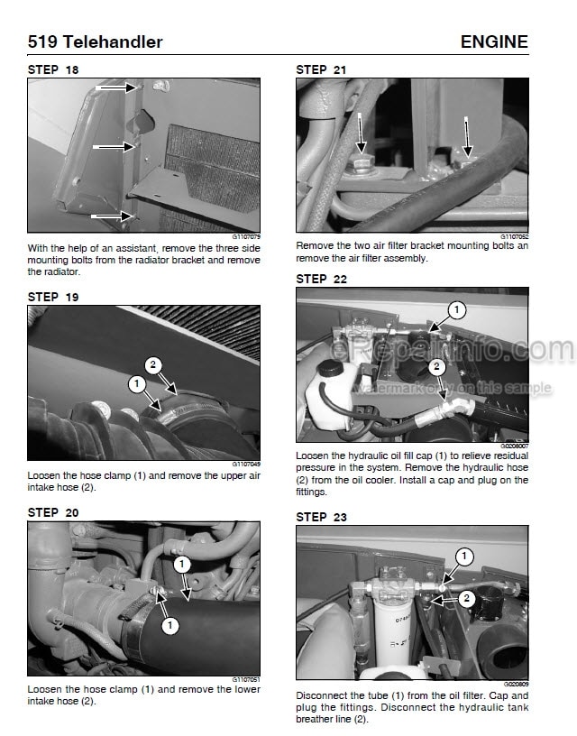 Photo 7 - Mustang 332 342 442 552 Service Manual Skid Steer Loader