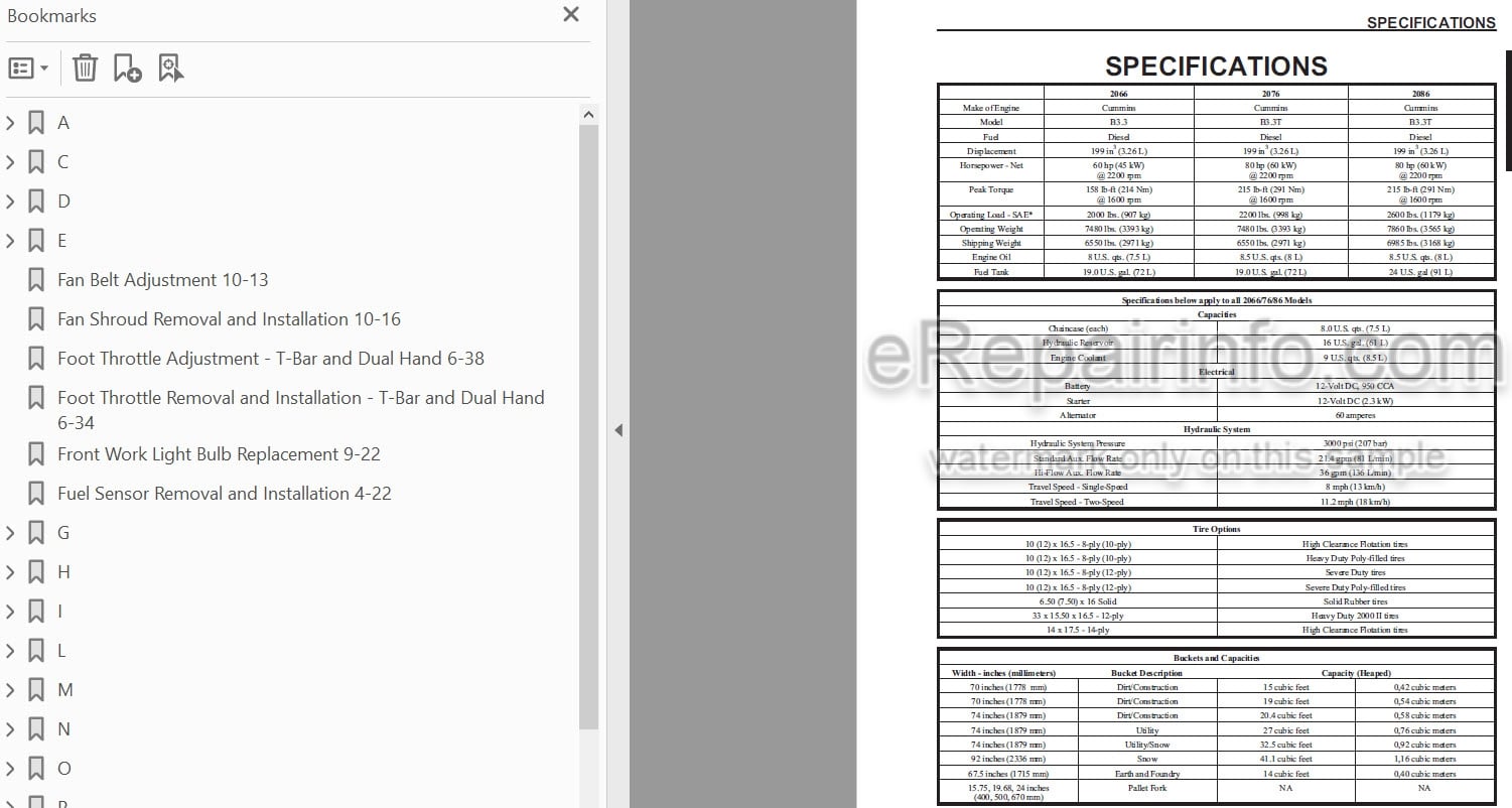 Photo 5 - Mustang 2066 2076 2086 Service Manual Skid Steer Loader