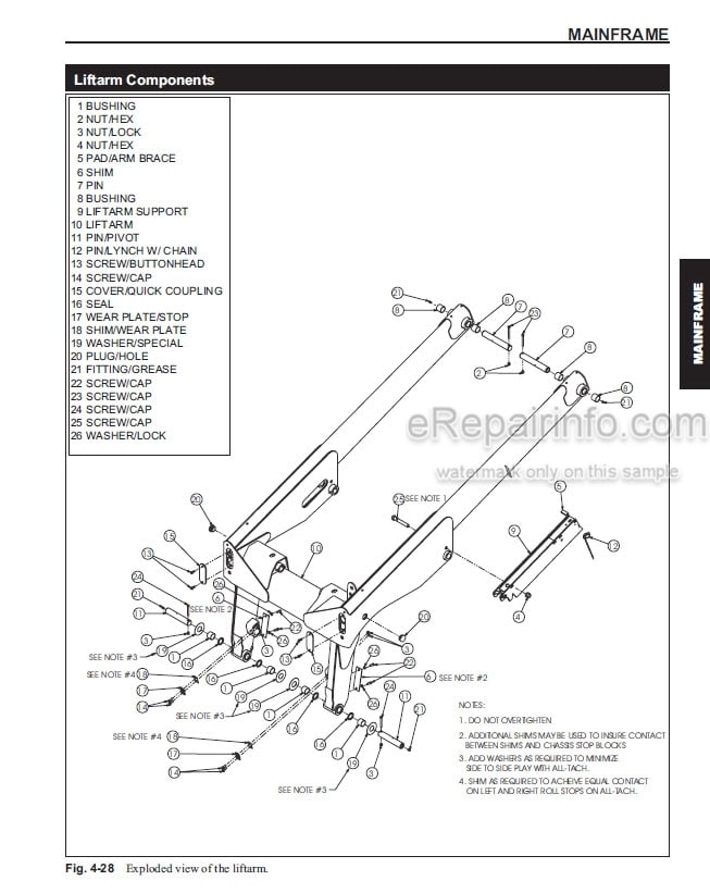 Photo 3 - Mustang 2066 2076 2086 Service Manual Skid Steer Loader