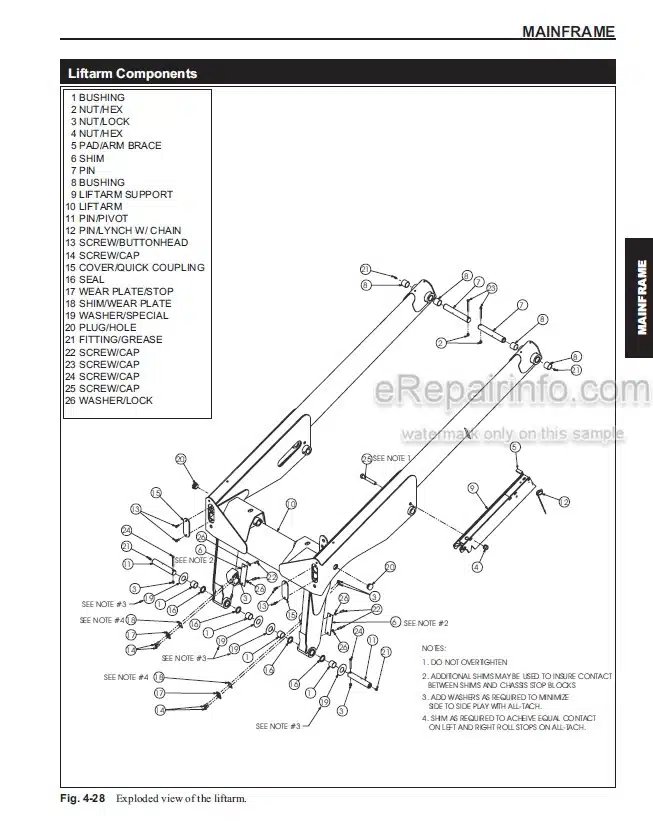 Photo 3 - Mustang 2066 2076 2086 Service Manual Skid Steer Loader