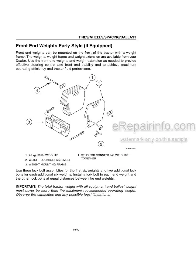 Photo 3 - Case IH MX100 MX110 MX120 MX135 Operators Manual Tractor JJA0108301- JJE0966253-