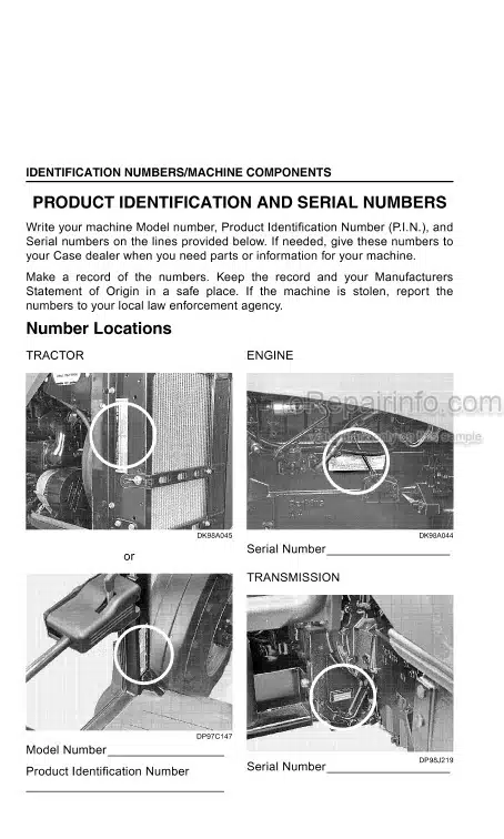 Photo 6 - Case IH MX80C MX90C MX100C Operators Manual Tractor JJE1053083-