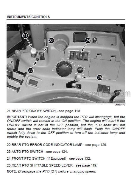 Photo 3 - Case IH MX80C MX90C MX100C Operators Manual Tractor JJE1053083-