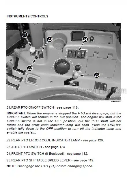 Photo 3 - Case IH MX80C MX90C MX100C Operators Manual Tractor JJE1053083-