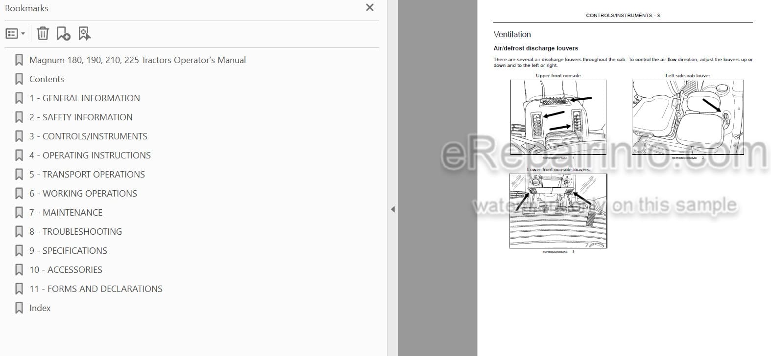Photo 3 - Case IH Magnum 180 190 210 225 Operators Manual Tractor